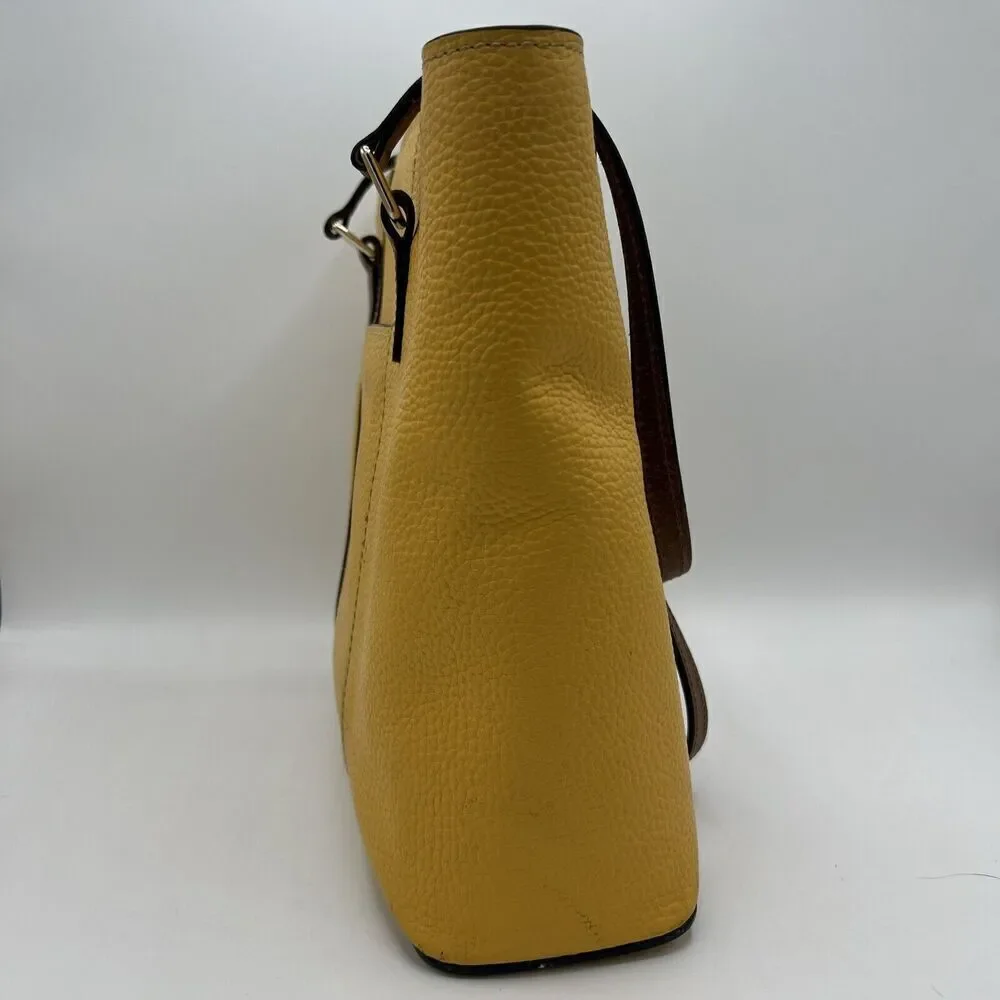 Dooney & Bourke Pebble Grain Small Lexington Tote - Mustard - Authentic - Picture 5 of 15